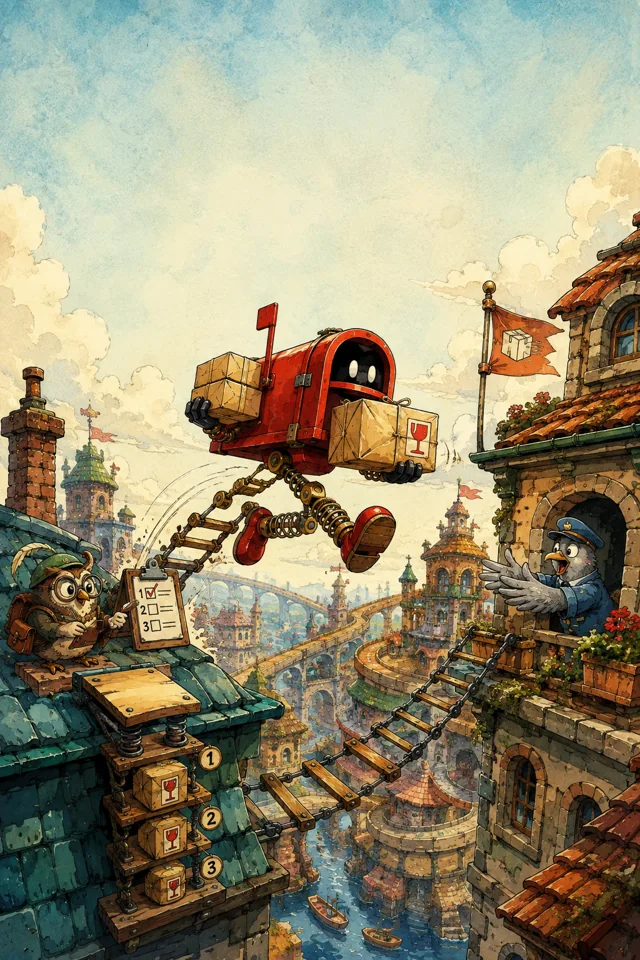 Original concept artwork for Parcel Panic